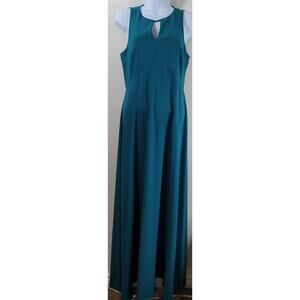 Everly Teal Green Sleeveless Keyhole Neck Evening Maxi Dress Medium Lightweight
